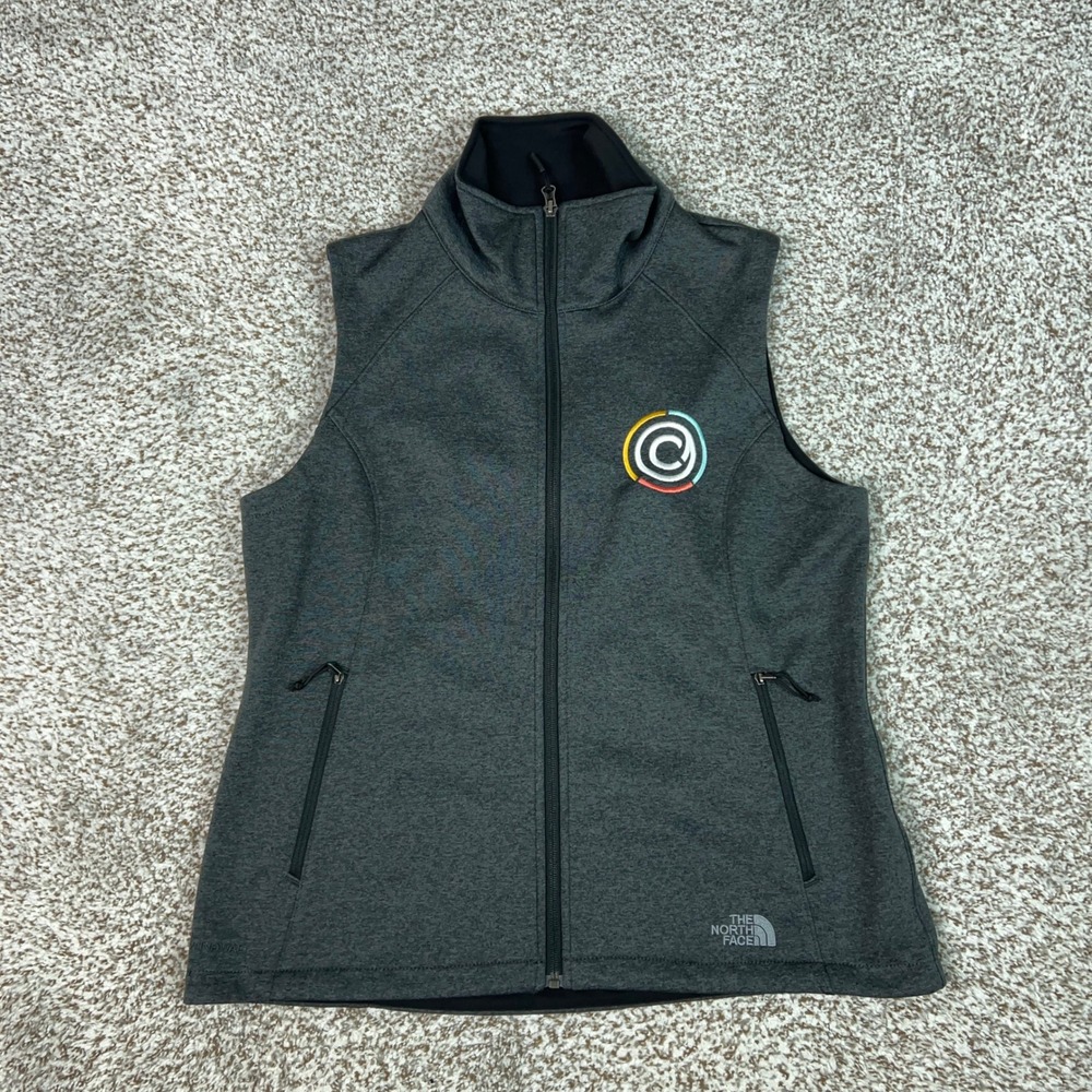 The North Face Vest Womens Large Gray Full Zip Outdoor Jacket Logo Hiking Gorp